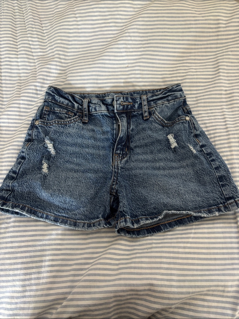 Distressed Denim Shorts